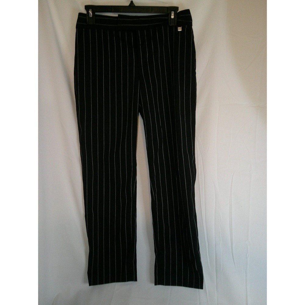 Chaps Ankle Pants Women's Size 6 Black White Pinstripe Career Casual